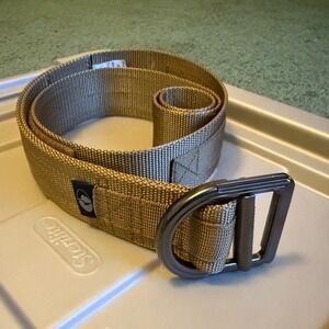Mossy Oak Tactical Belt Tan Nylon D Ring Buckle Adjustable S/M Size